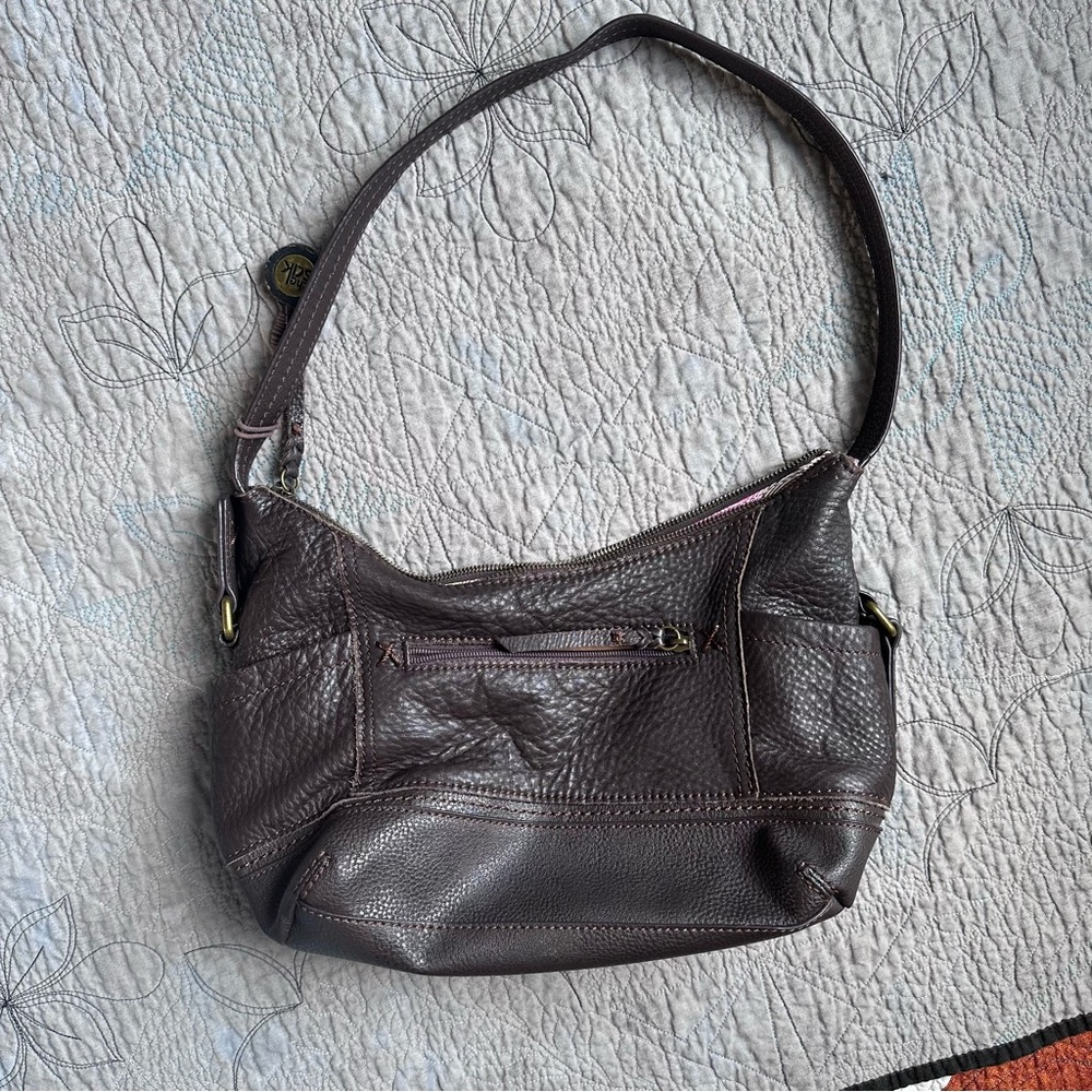 The Sak brown pebbled leather shoulder bag - Picture 8 of 10